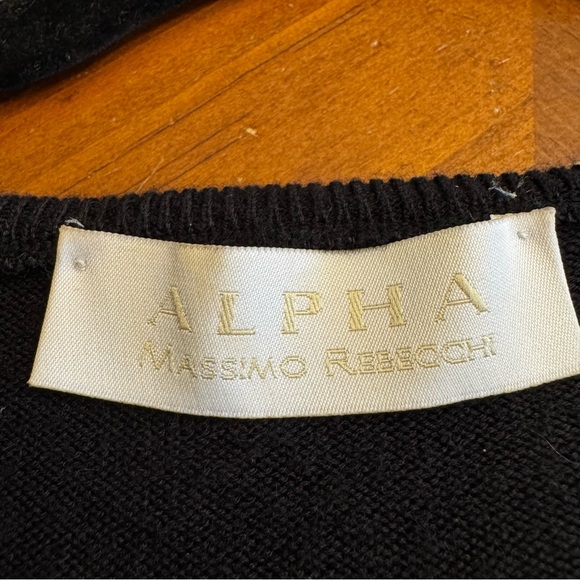 ALPHA MASSIMO REBECCHI Sweater Knit Wool Blend Dress Size 44 / M Black Pullover - Picture 9 of 11
